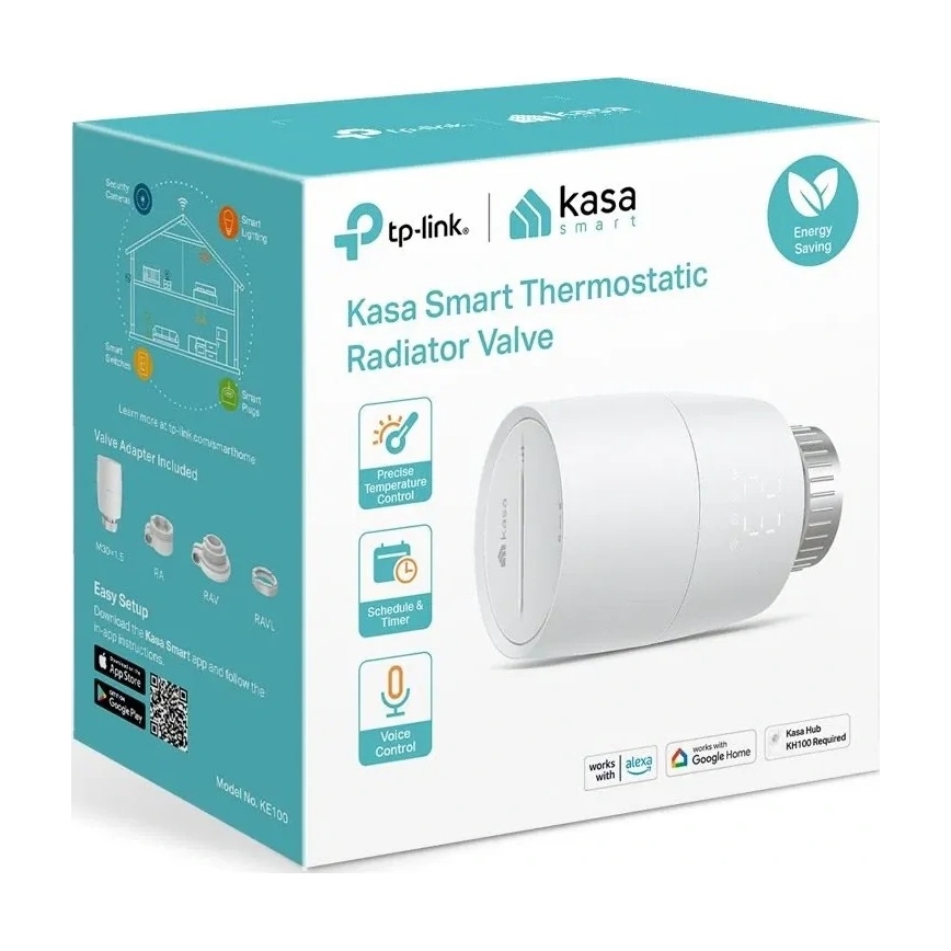 TP-Link - Smart termostatventilhuvud med LCD-display, 2x AA, Tuya