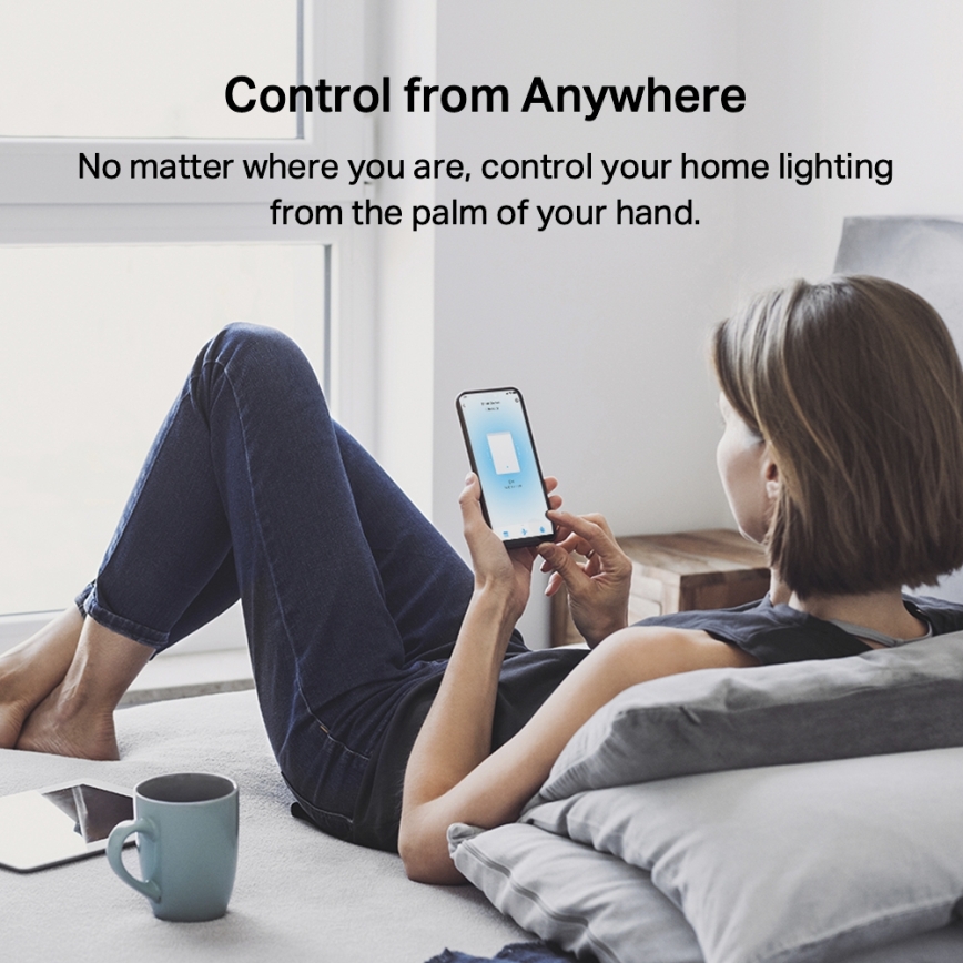 TP-Link - Smart tvåknappsbrytare för belysning, 2xAAA, Wi-Fi