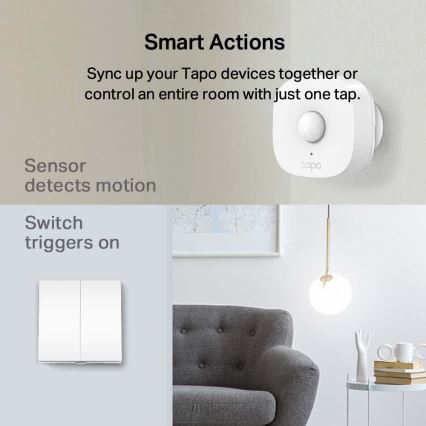 TP-Link - Smart tvåknappsbrytare för belysning, 2xAAA, Wi-Fi