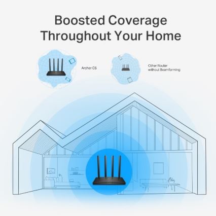 TP-Link - Trådlös gigabit MU‑MIMO-router Archer C6 V3.2 Wi‑Fi