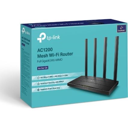 TP-Link - Trådlös gigabit MU‑MIMO-router Archer C6 V3.2 Wi‑Fi