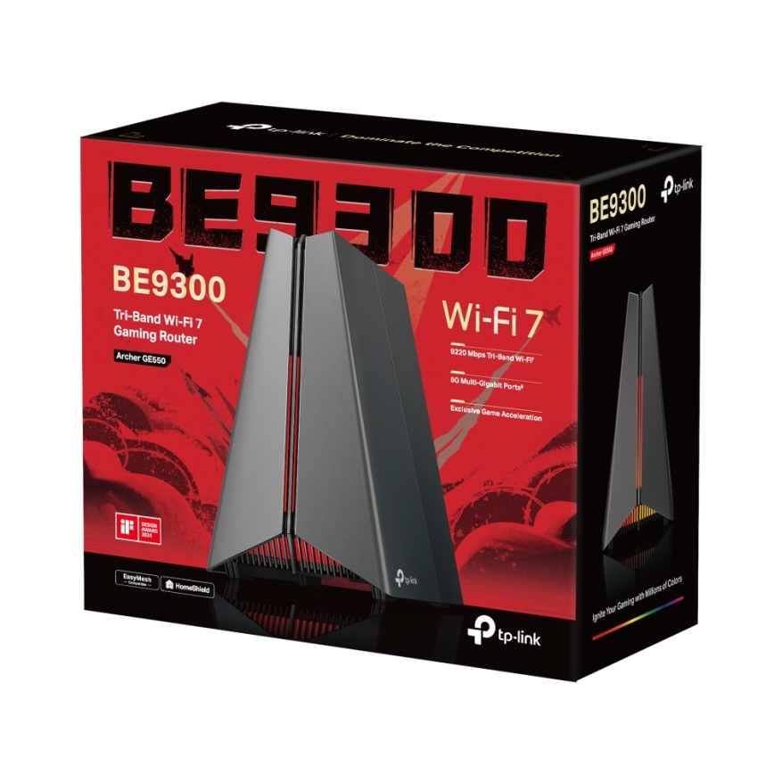 TP-Link - Trebands Wi‑Fi 7-spelrouter Archer GE550
