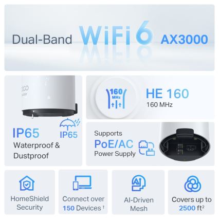 TP-Link - utomhus-/inomhusenhet för Mesh Wi‑Fi 6