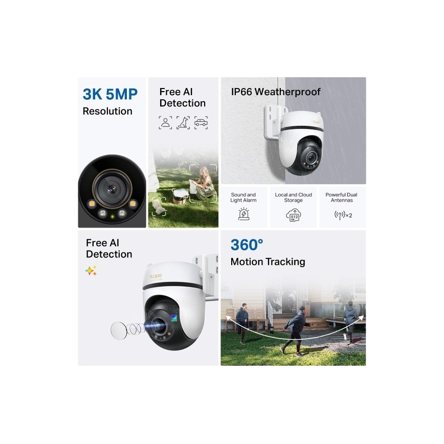 TP-Link - Utomhuskamera med sensor IP66 Wi‑Fi