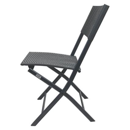 Trädgårdsbord + 2 stolar, grå