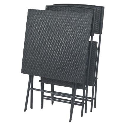 Trädgårdsbord + 2 stolar, grå