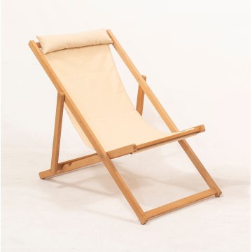 Trädgårdsliggstol beige/hassel