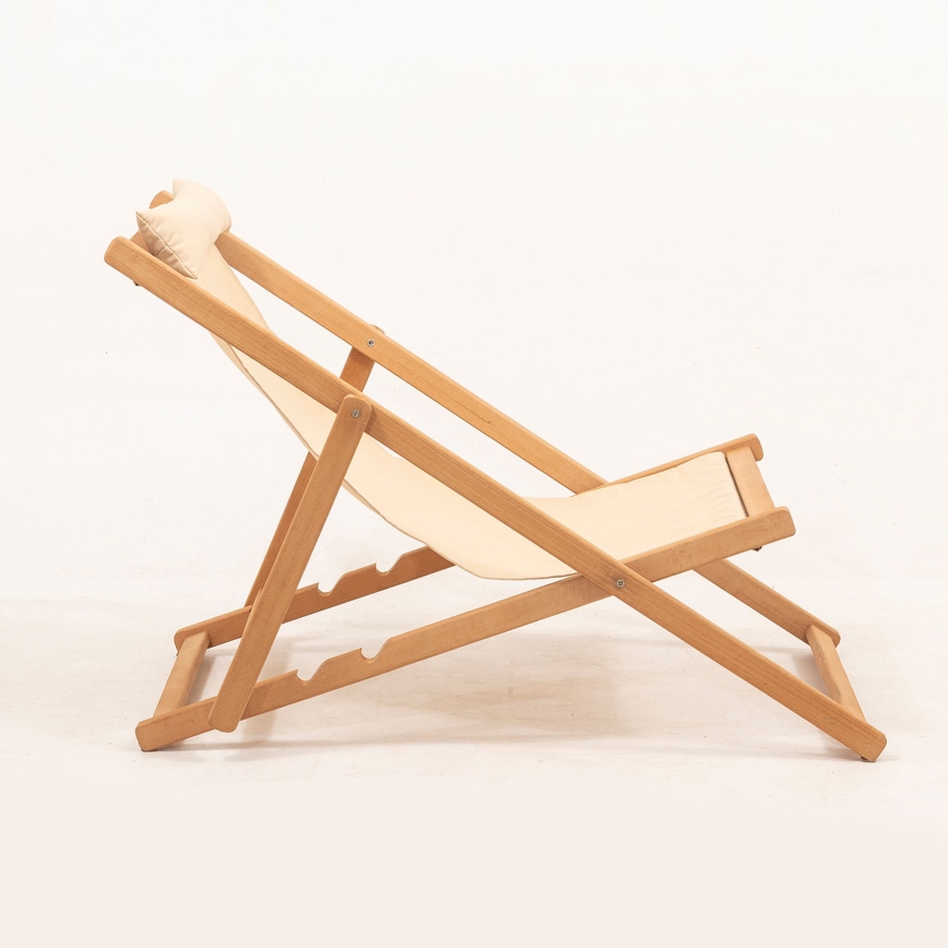 Trädgårdsliggstol beige/hassel