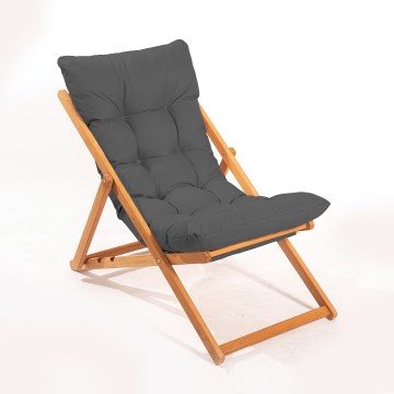 Trädgårdsliggstol grå/bok