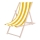 Trädgårdsliggstol gul/vit/bok