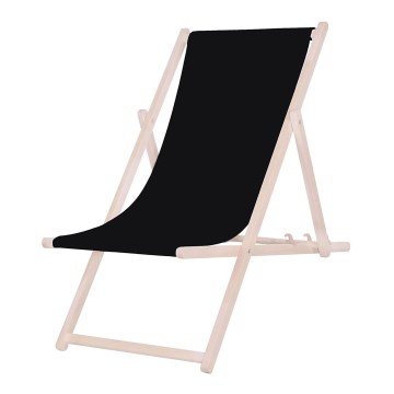 Trädgårdsliggstol svart/bok