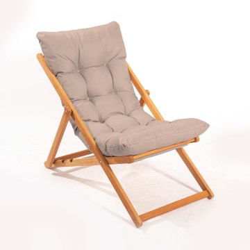 Trädgårdssolstol beige/bok