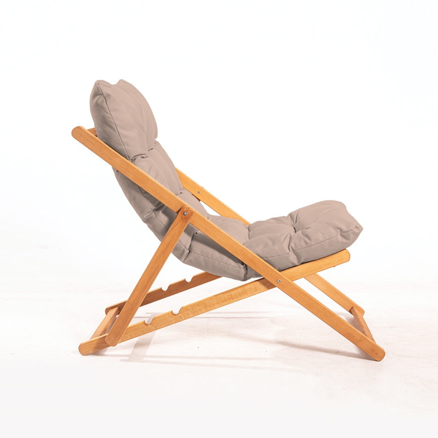 Trädgårdssolstol beige/bok