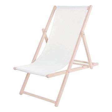 Trädgårdssolstol vit/bok