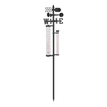 Trädgårdsväderstation 3-i-1, 145 cm, svart