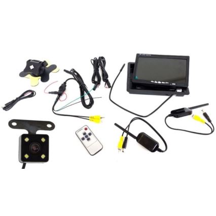 Trådlös backkamera med LCD Wi-Fi 12V IP66