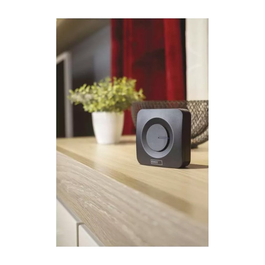 Trådlös batteridriven ringklocka 3xAAA IP56 svart