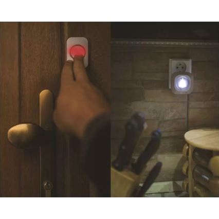 Trådlös dörrklocka för vägguttag 230V + 1xCR2032 IP44 grå