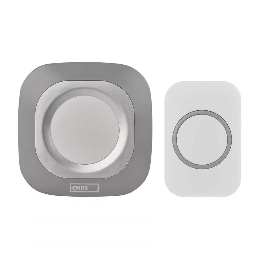 Trådlös dörrklocka för vägguttag 230V + 1xCR2032 IP44 grå