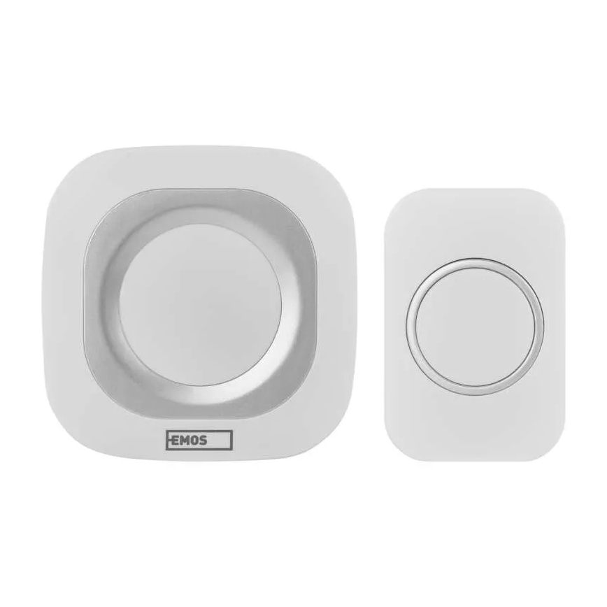 Trådlös dörrklocka för vägguttag 230V + 1xCR2032 IP44 vit