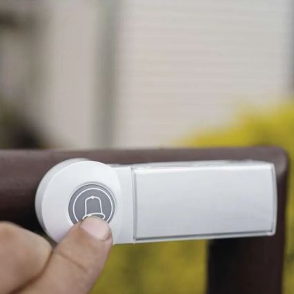 Trådlös dörrklocka 3xAA/1xCR2032 IP44 vit/silver