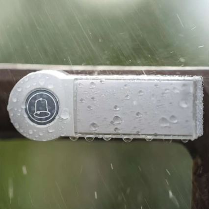 Trådlös dörrklocka 3xAA/1xCR2032 IP44 vit/silver