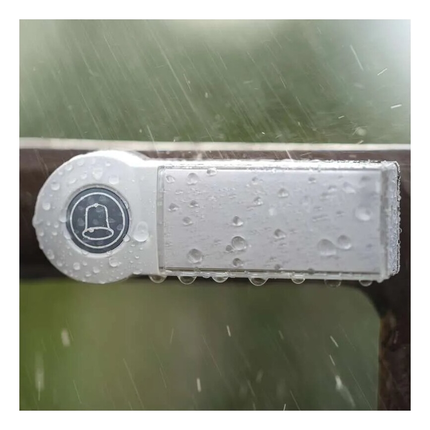 Trådlös dörrklocka 3xAA/1xCR2032 IP44 vit/silver