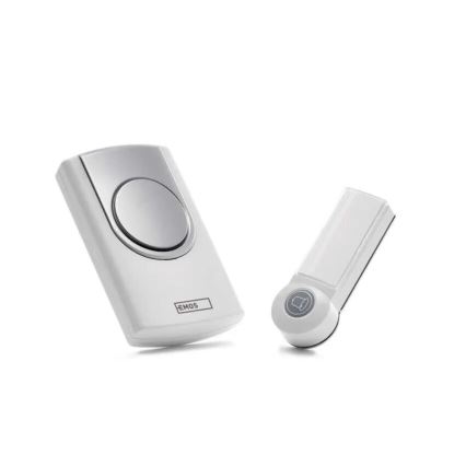 Trådlös dörrklocka 3xAA/1xCR2032 IP44 vit/silver