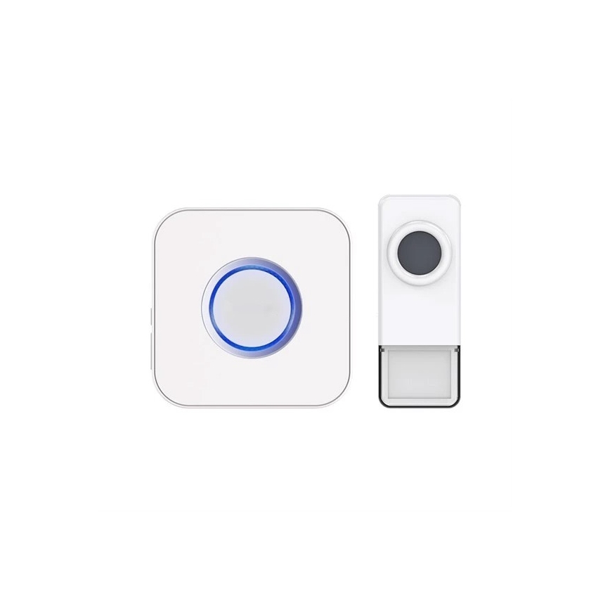 Trådlös dörrklocka 3xAAA/1xA23 IP55 vit