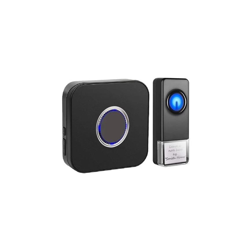 Trådlös dörrklocka 3xAAA IP55 svart