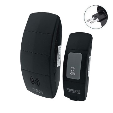 Trådlös dörrklocka för vägguttag BELL 230V + 1x23A svart