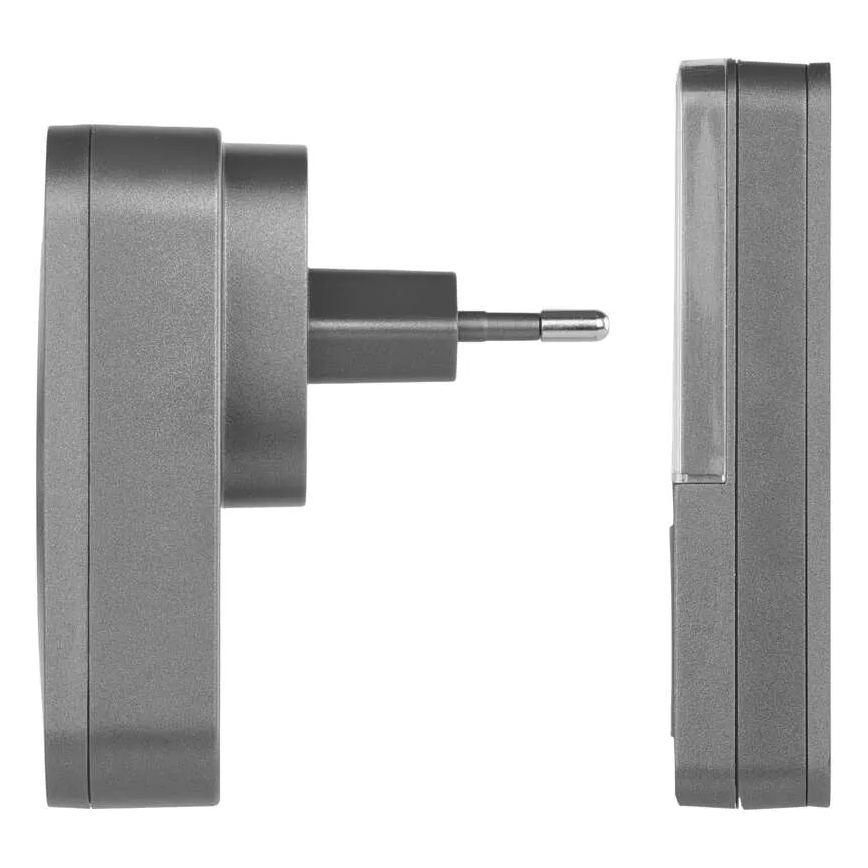 Trådlös dörrklocka för vägguttag GoSmart 230V + 1xCR2032 grå Wi-Fi