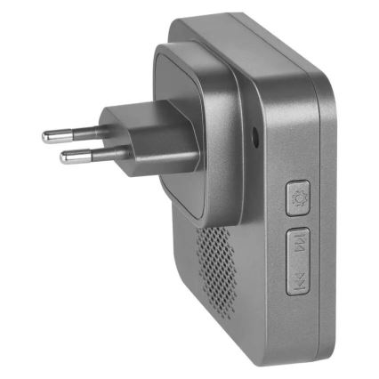 Trådlös dörrklocka för vägguttag GoSmart 230V + 1xCR2032 grå Wi-Fi