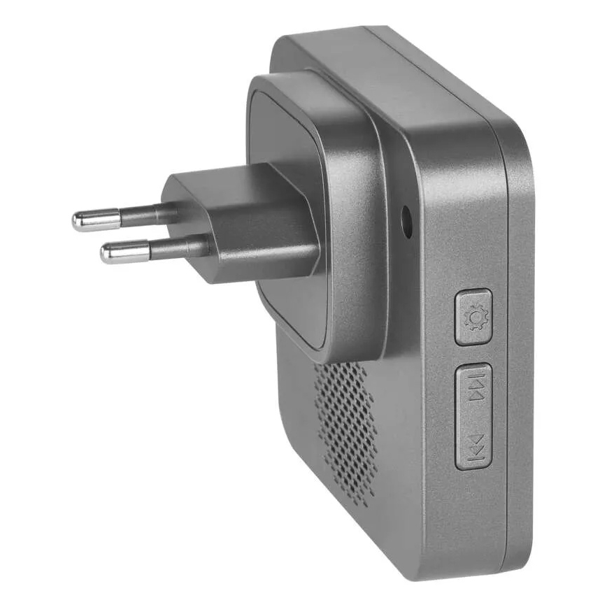 Trådlös dörrklocka för vägguttag GoSmart 230V + 1xCR2032 grå Wi-Fi