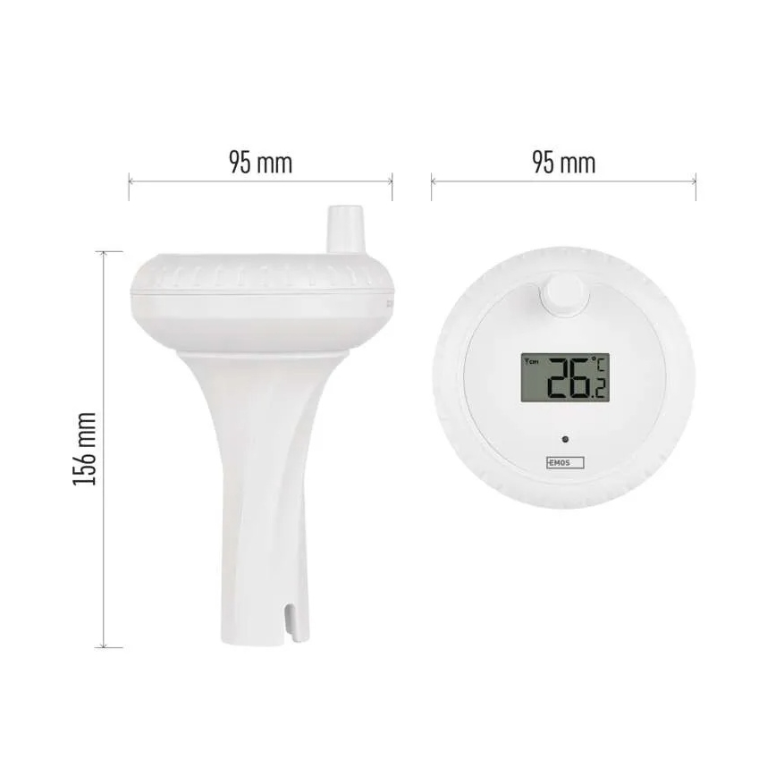Trådlös flytande pooltermometer, 2x AA-batterier