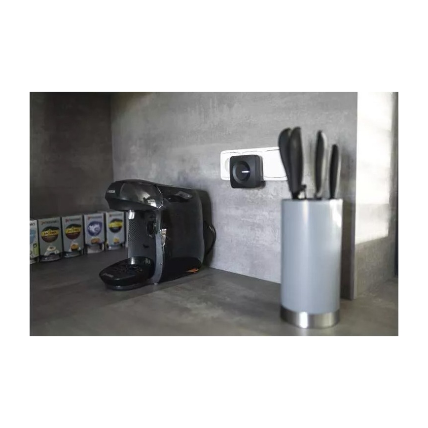 Trådlös ringklocka för vägguttag 230V IP44 svart