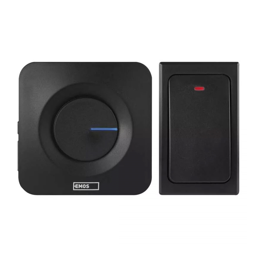 Trådlös ringklocka för vägguttag 230V IP44 svart