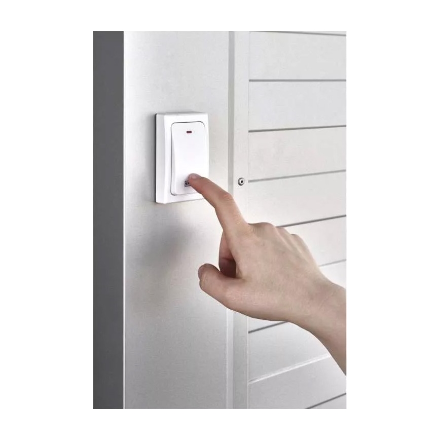 Trådlös ringklocka för vägguttag 230V IP44 vit