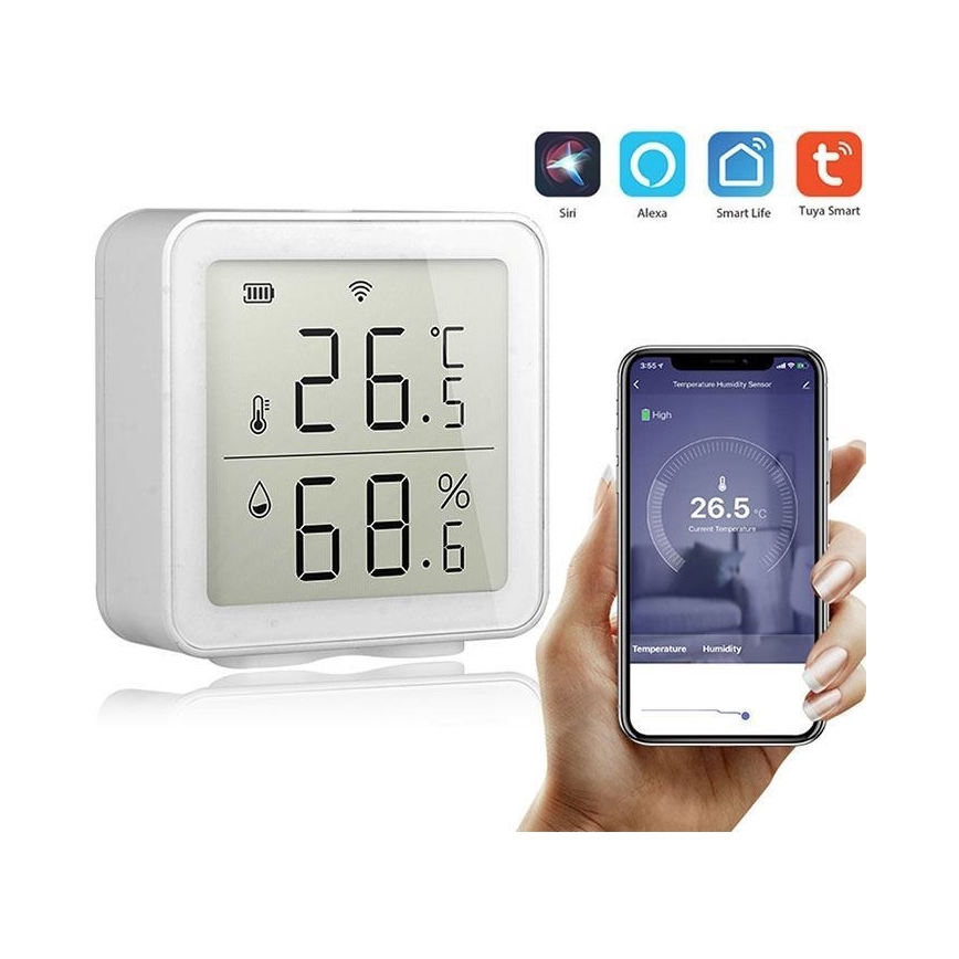 Trådlös termometer med fuktighetsmätare 3xAA Wi-Fi Tuya