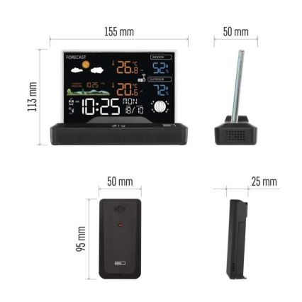 Trådlös väderstation 5V/2xAAA + 2xAAA