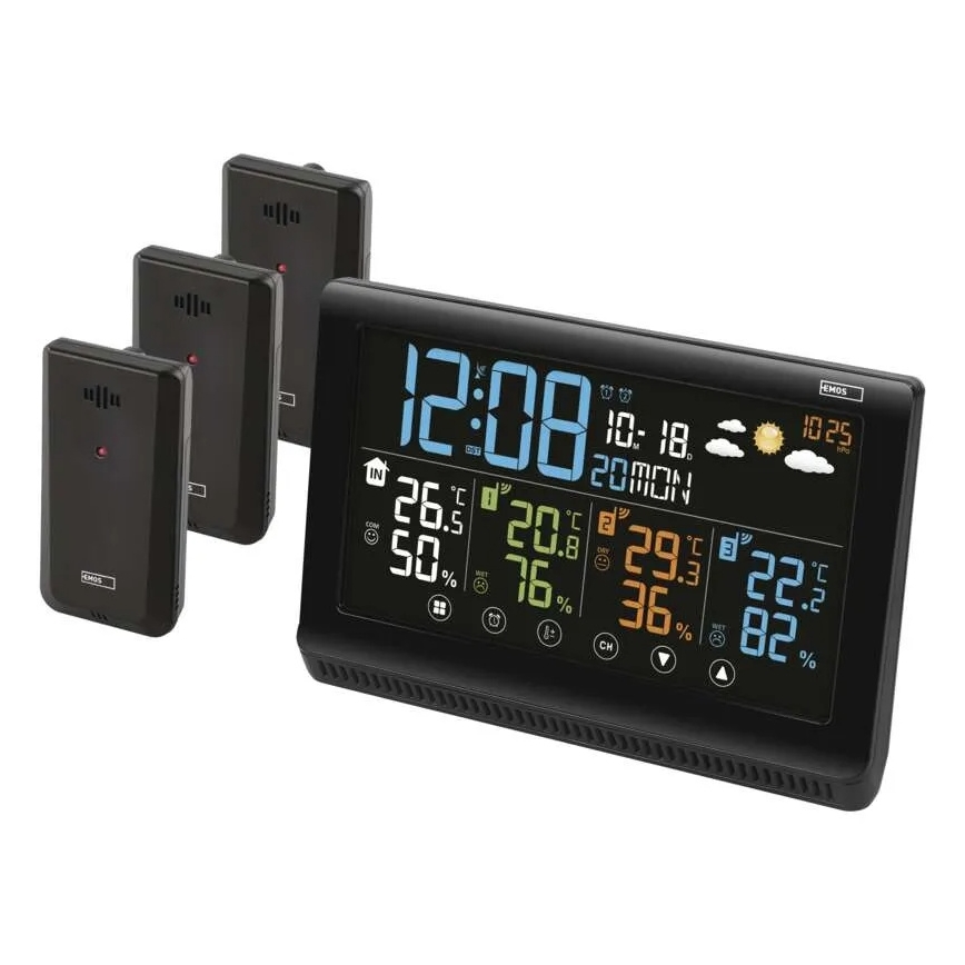 Trådlös väderstation med tre sensorer 5V/3xAAA + 2xAAA