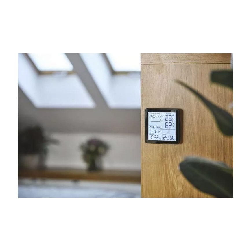 Trådlös väderstation med väckarklocka 3xAA + 2xAAA svart