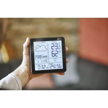 Trådlös väderstation med väckarklocka 3xAA + 2xAAA svart