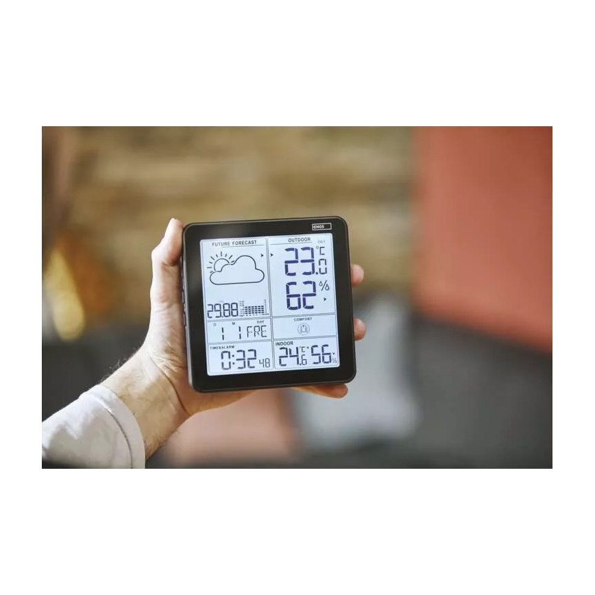 Trådlös väderstation med väckarklocka 3xAA + 2xAAA svart