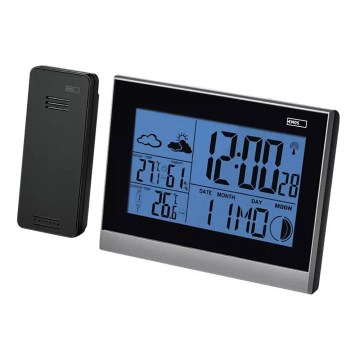 Trådlös väderstation med väckarklocka 3xAAA + 2xAAA svart