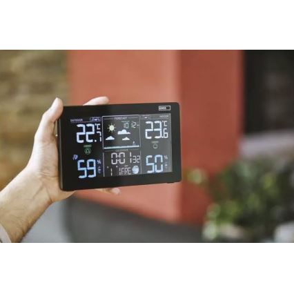 Trådlös väderstation med väckarklocka 5V/3xAAA + 2xAAA svart