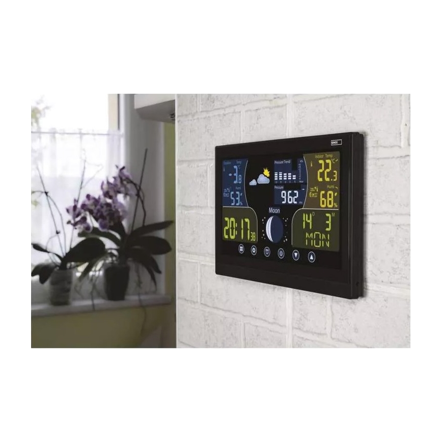 Trådlös väderstation med väckarklocka 3xAAA/5V + 2xAAA svart