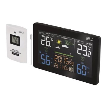 Trådlös väderstation med väckarklocka 5V/3xAAA + 2xAAA svart