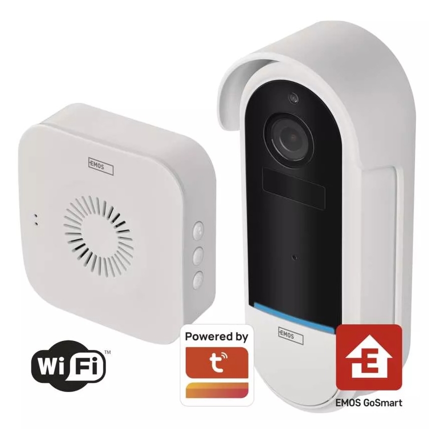 Trådlös videodörrklocka med rörelsesensor GoSmart 5V 3xAA IP65 Wi-Fi Tuya