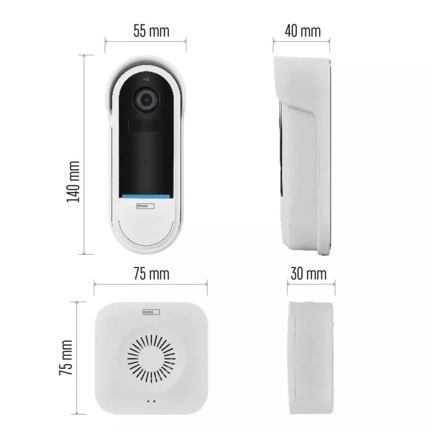 Trådlös videodörrklocka med rörelsesensor GoSmart 5V 3xAA IP65 Wi-Fi Tuya